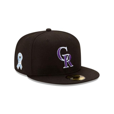 Black Colorado Rockies Hat - New Era MLB Father's Day 59FIFTY Fitted Caps USA8269157